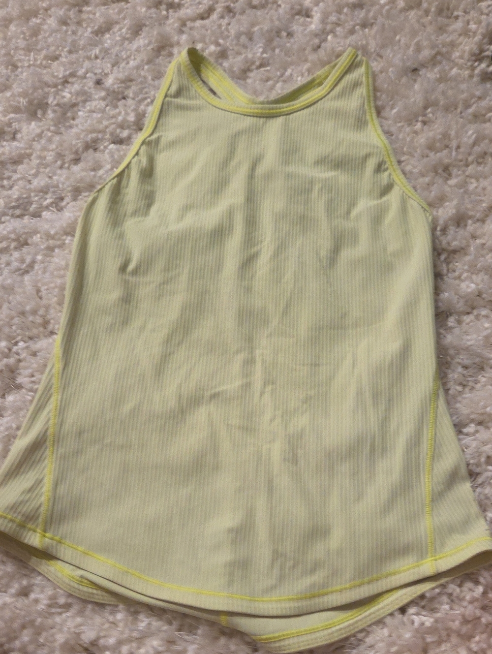 lululemon athletica Yellow Ribbed Tank Top